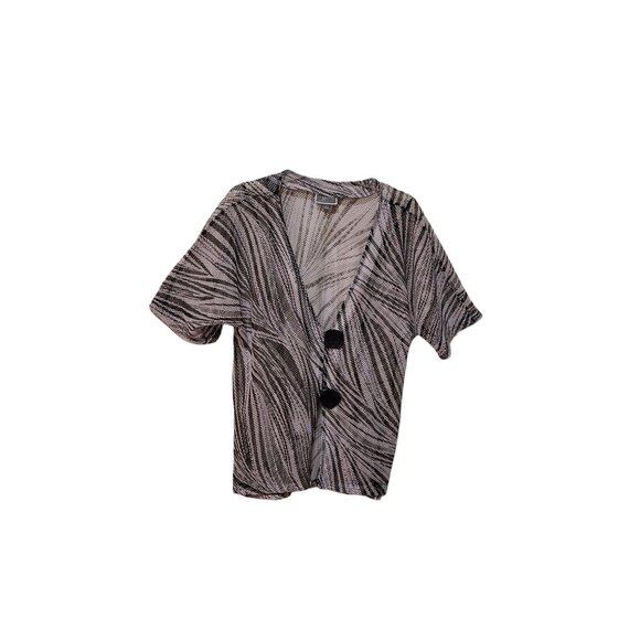JM Collection Other - JM Collection Womens Black & White Mesh Swim Cover-Up Size L Made In Indonesia